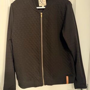 Ampersand Black Quilted Zip-Up Jacket